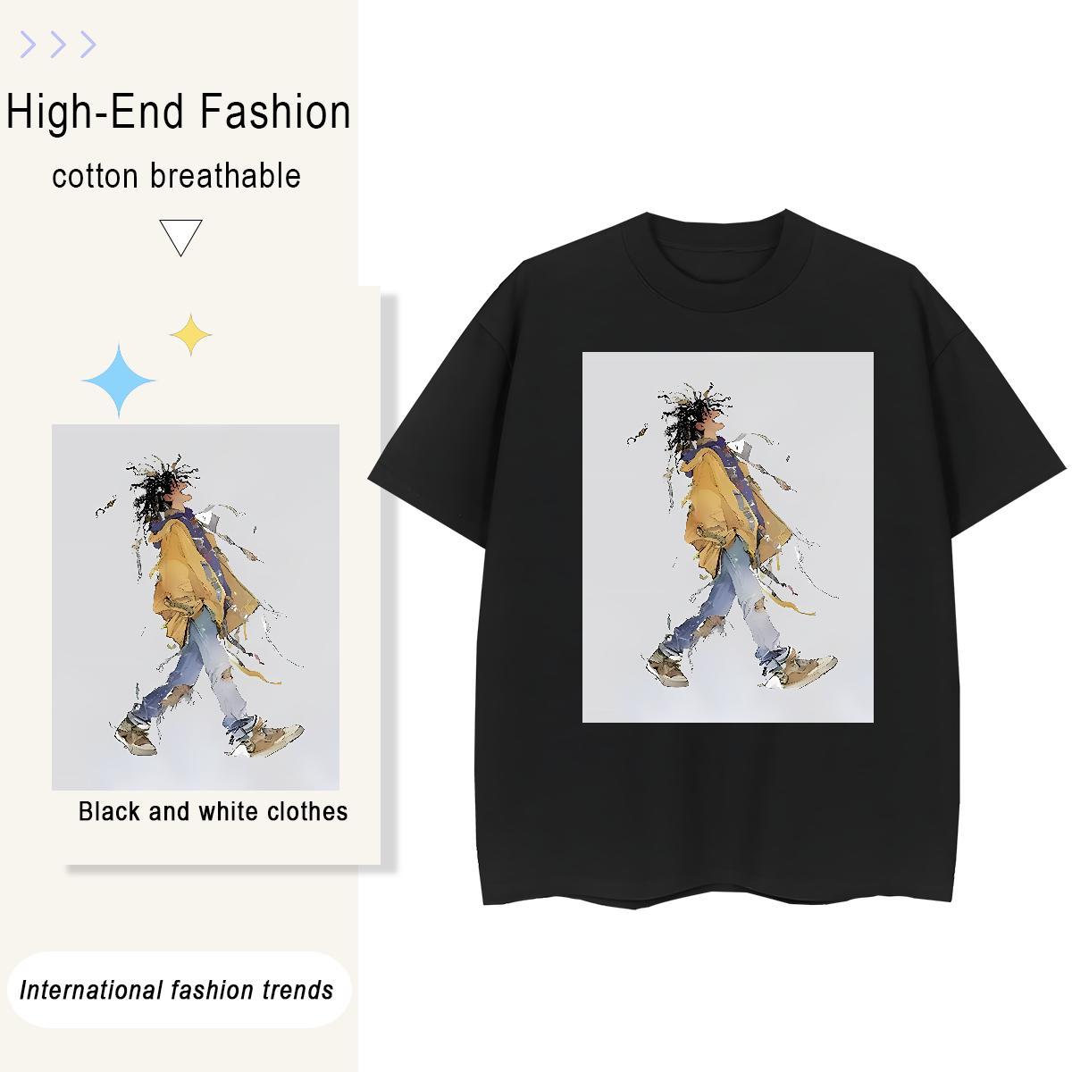 Brand T shirt 230g Pure Cotton Short sleeve Soft Casual Sport character Couples T Shirts Popular Anime Tees Shirts