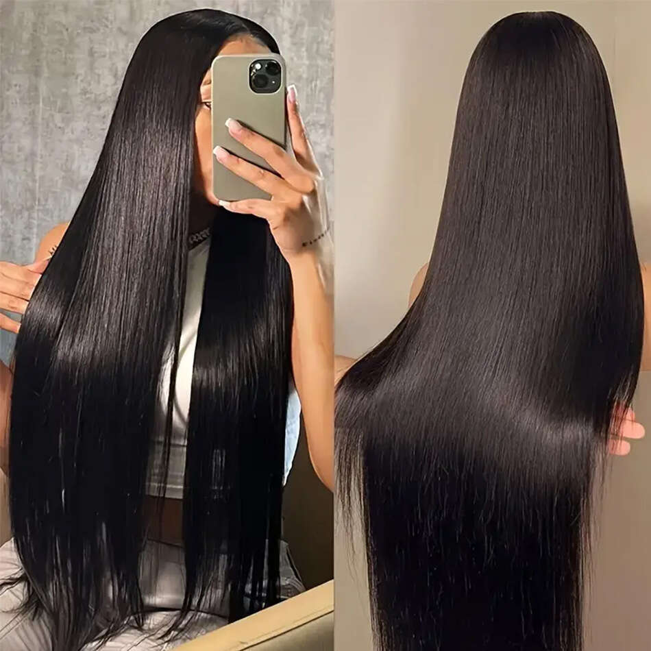 Straight 13x6 200 Density HD Transparent Frontal Wig 5x5 30 32 40Inch 13x4 Lace Front Human Hair Brazilian Closure Glueless