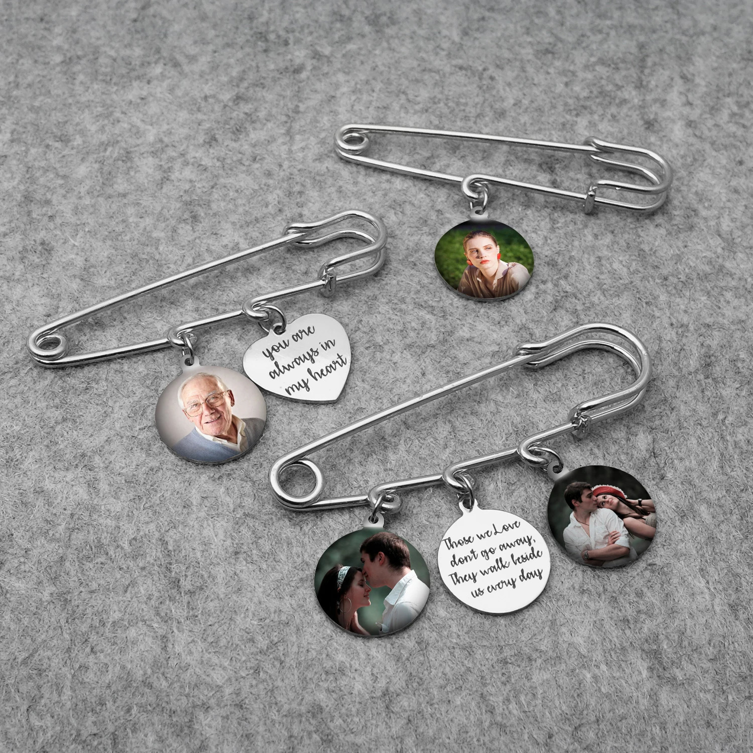 Customized po Brooch po tie nail wedding bouquet pin personalized bride po charm wedding commemorative gift 241018