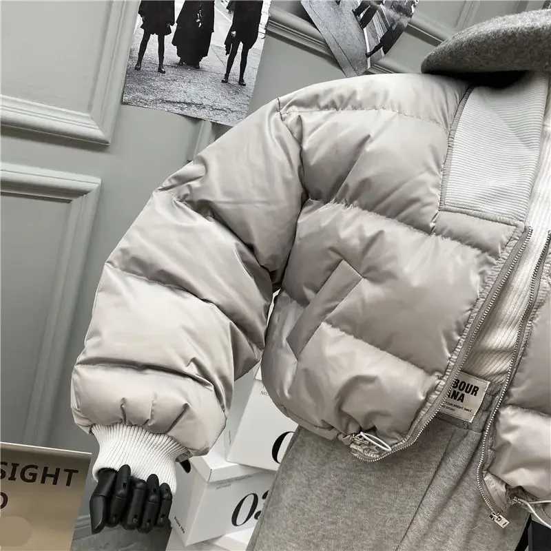 Women's Down Parkas OCEANLOVE Autumn Winter Womens Solid Korean Fashion Thick Retro Short Park Coat Zipper Loose Ropa De Mujer Y241019Y4MN
