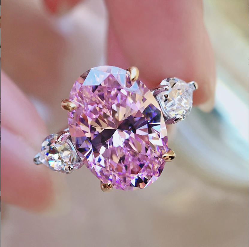 Oval Cut Moissanite Rings: 10CT White Gemstones Sterg Sier Ring for Women