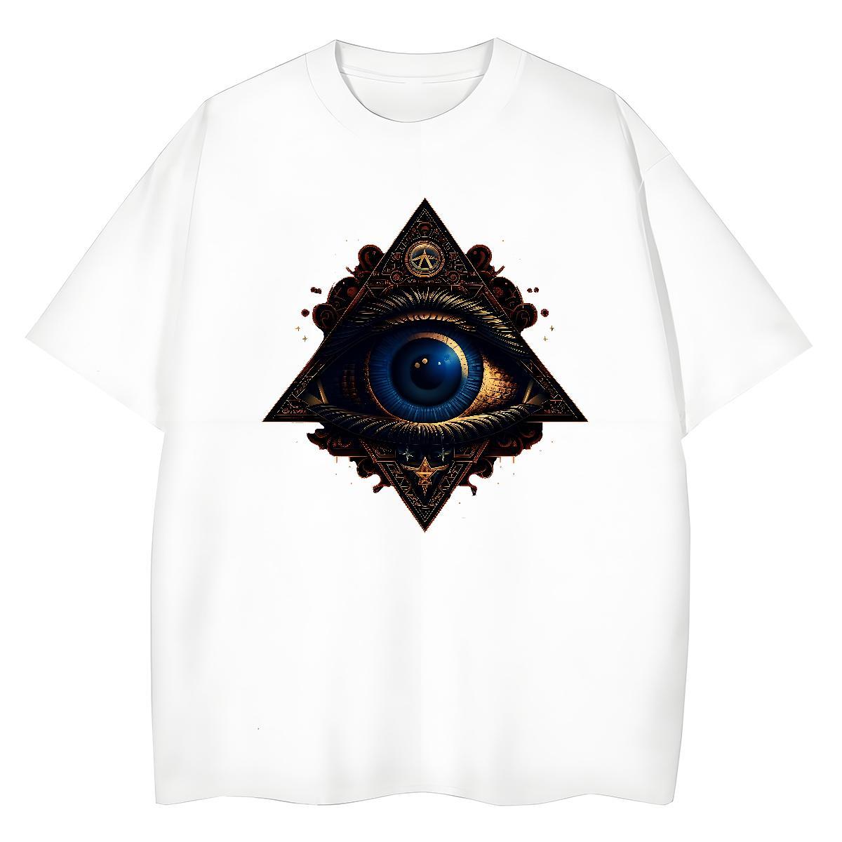 Designer T shirt 230g Pure Cotton Round Neck Short Sleeve Daily Wear eye of the devil Women Tshirts Wholesale Customized Print Polos
