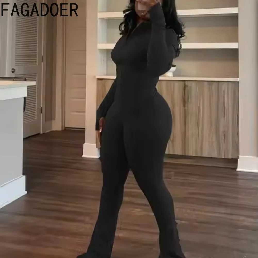 Women's Two Piece Pants FAGADOER Casual Solid 2 Piece Set Outfit Women Long Slves Jacket and High Waist Flare Pants Sports Suits Autumn Winter Ne
