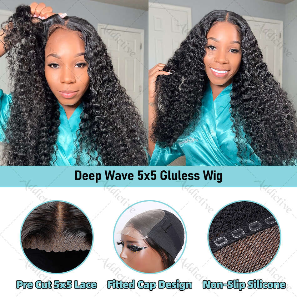 30 36 Inch Loose Deep Wave 13x4 13x6 HD Lace Frontal Human Hair Brazilian Pre Plucked Curly 5x5 Closure Wig For Women