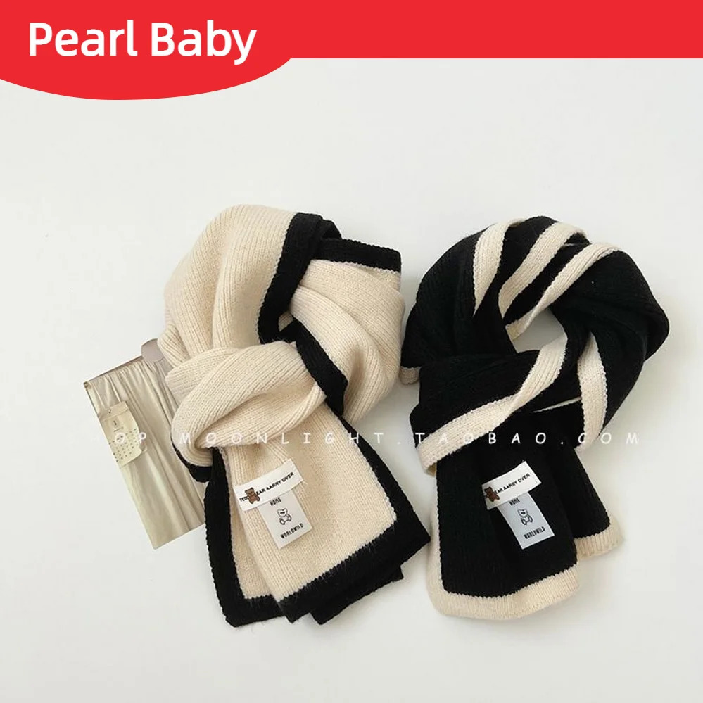 Childrens warm scarf fashionable childrens knitted scarf autumn and winter warm mens and womens baby windproof baby scarf set 241019