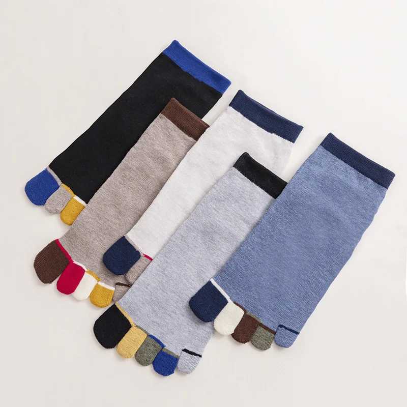 1 Pairs Man Sport Toe Ankle Socks Spring Autumn Cotton Patchwork Color Five Finger Socks Outdoor Running Yoga Socks Toe SocksXJ241019