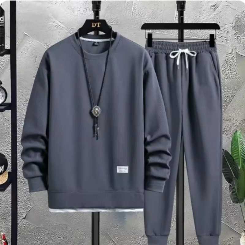 2014 Autumn Mens Xinhua Cake Set Casual Handmade Sports Long Sleeve Pants Two Piece Fashion Brand Set W241018
