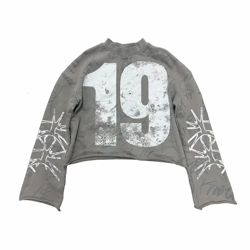 Y2K fashion long sleeved T-shirt mens Harajuku hip-hop graffiti style graphic printing oversized top autumn Gothic clothing 241019