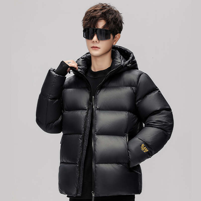 New 2024 Winter Casual Men's Warm Duck Jackets Outwear Black Color Windproof Thicken Puffer Coats Loose Tops Down Clothing