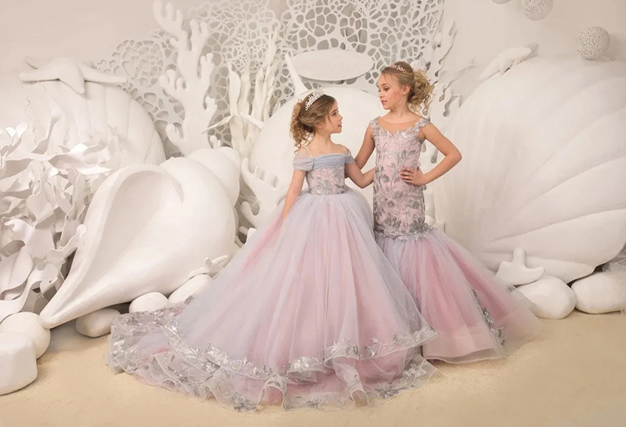 Tulle Ball Gown Toddler wer Girl Dresses Layered Ruffles Piping Purple Little Glitz Girls Pageant Dress