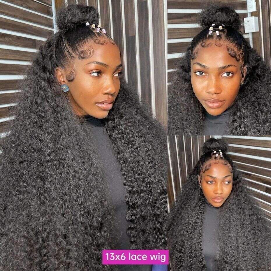 Wave x Deep HD Transparent Lace Frontal Wig Curly Front Human Hair For Women Pre Plucked Closure