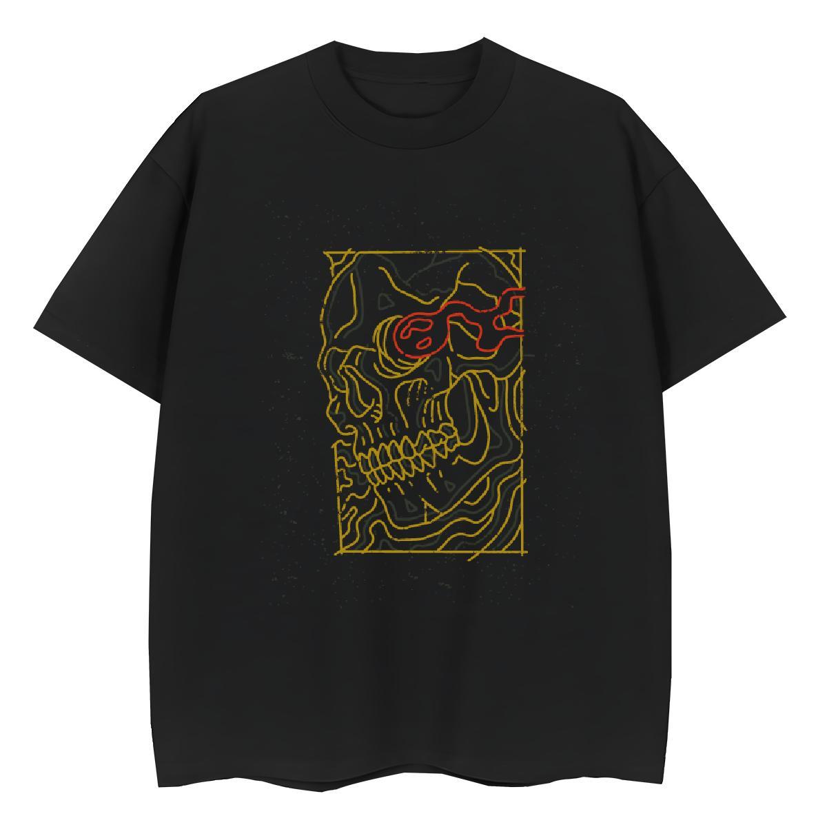 Fashion T Shirts Women 230g 100% Cotton Crew Neck Summer Casual skull Woman Tshirt Soft DIY Logo Tshirts