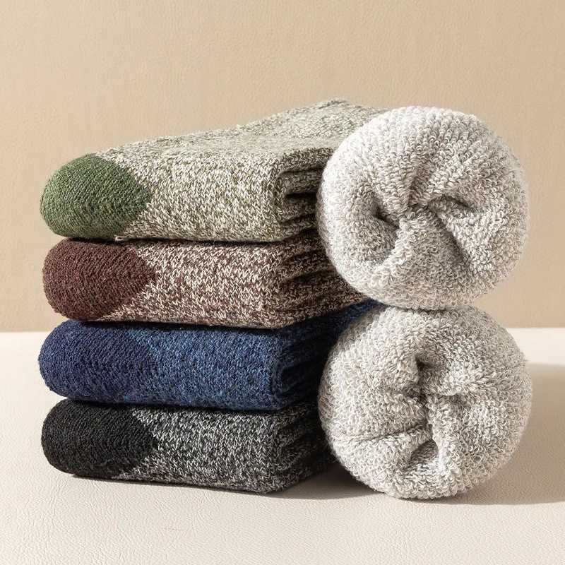 2024 New Autumn Winter Mens Warm Socks Christmas Thickened Wool Warm Womens Tube Socks Anti-odorant Woolen SocksXJ241019