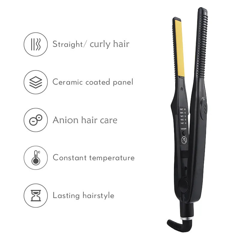 3/10 Pencil Flat Iron Mini Straightener Quick Heating Whisker Straightener Small Flat Iron for Short Hair Straightener 241018