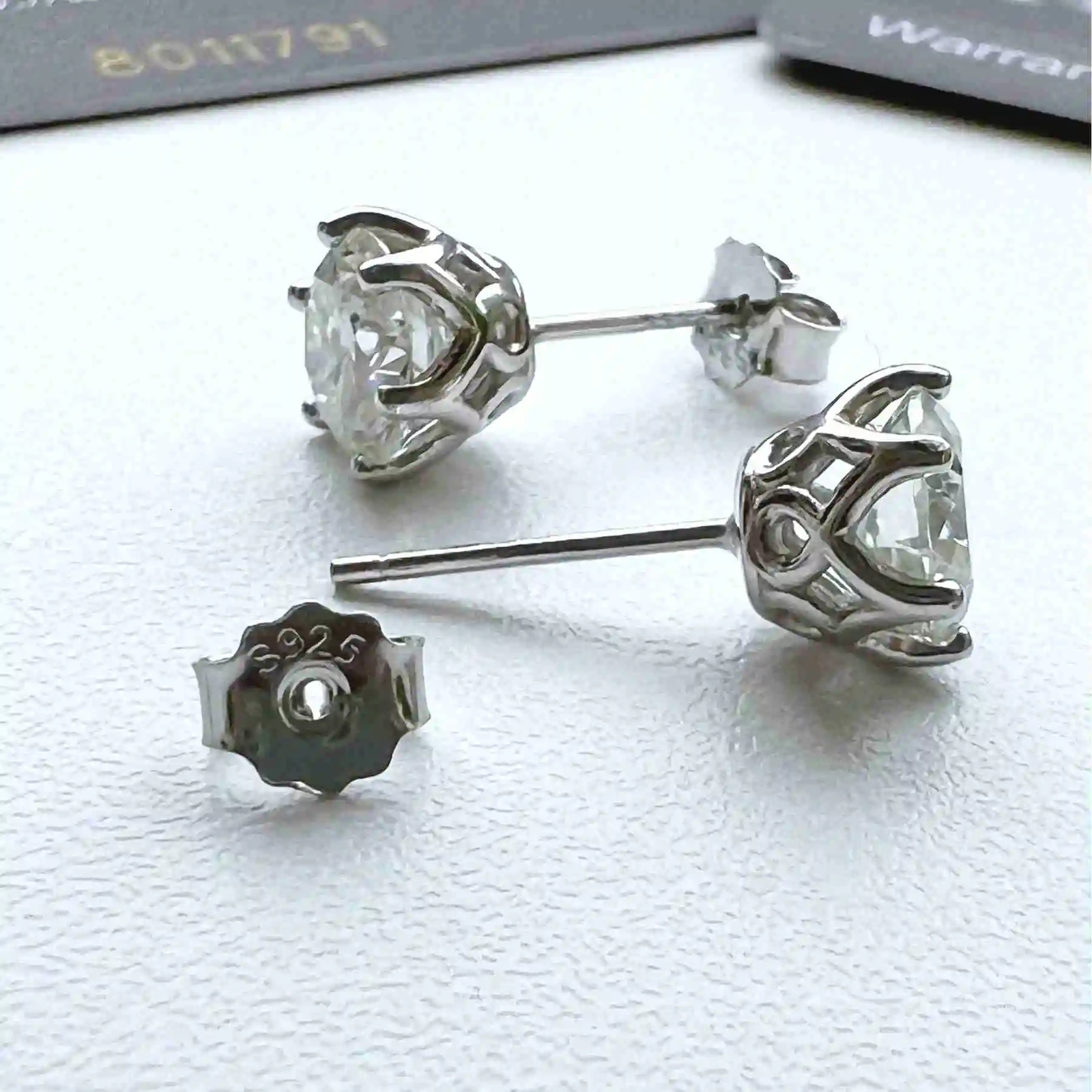 Butterflykiss 5/6.5mm female couple Mo silica stud earrings S925 pure silver rose gold plated wedding earrings jewelry gift 241018