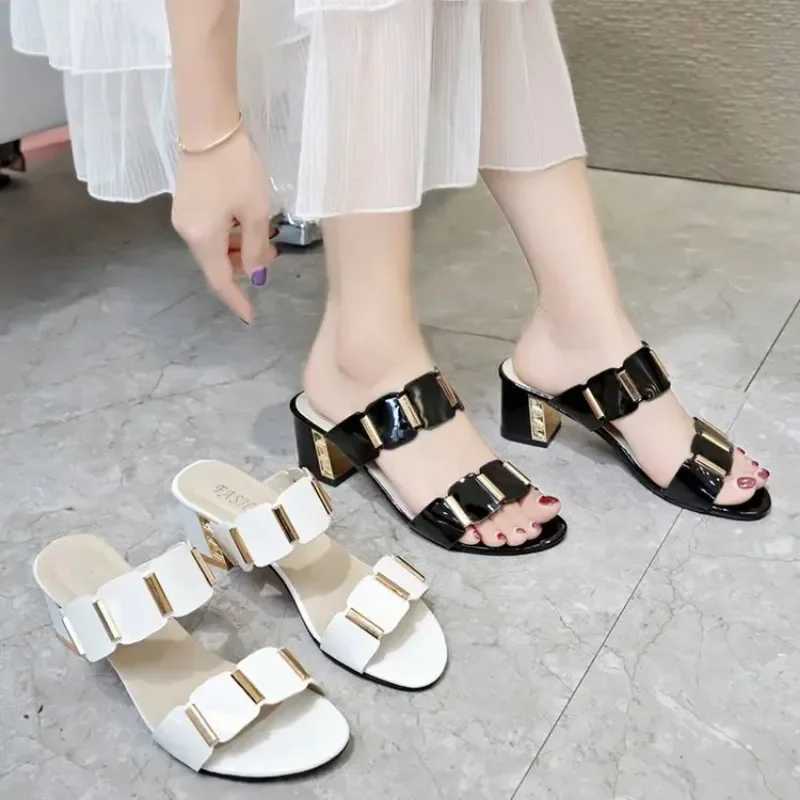 Womens Shoes 2023 Fashion Summer High Heels Sandals Womens Sexy Comfortable Sandals Womens Cute Pu Leather Sandals Zapatos Mujer Y241019