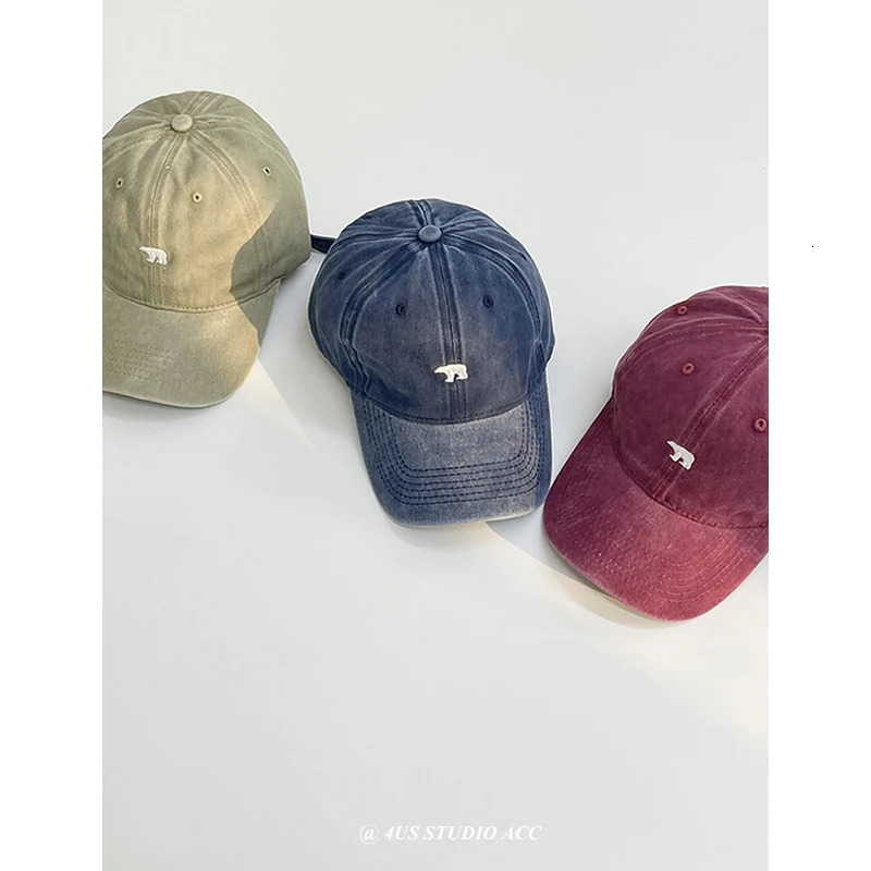 Vintage Pink Washed Cotton Baseball Cap for Women Spring Summer Sun Hat Embroidered Peaked Cap 241009