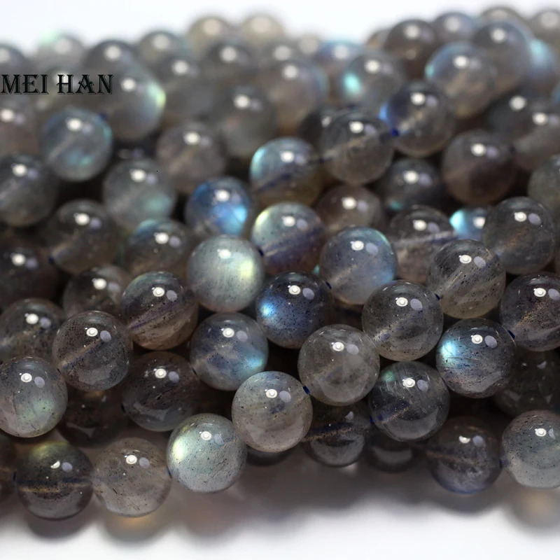 Meihan Natural AAA Madagascar light bulb Labrador smooth round gemstone loose beads for jewelry DIY production 241018