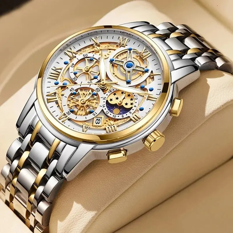 LIGE Mens Watch Sports Quartz Waterproof Timing Military Hollow Relogio Masculino 241009