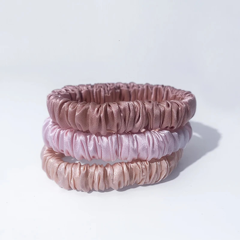 100% pure silk leather ribbon set luxury silk hair tie elastic band ponytail holder suitable for women and girls ponytail holder 241018