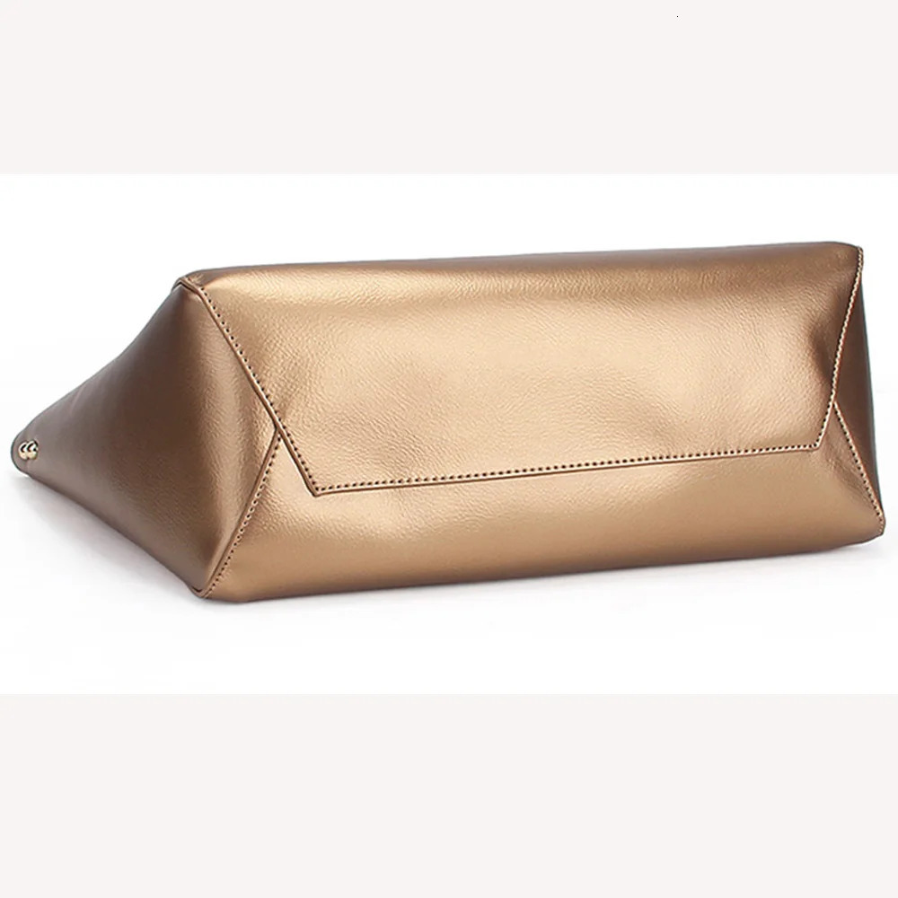 Zency Gold Womens Shoulder Bag 100% Genuine Leather Large Capacity Handbag Elegant Womens Messenger Cross Body Fashion 241018