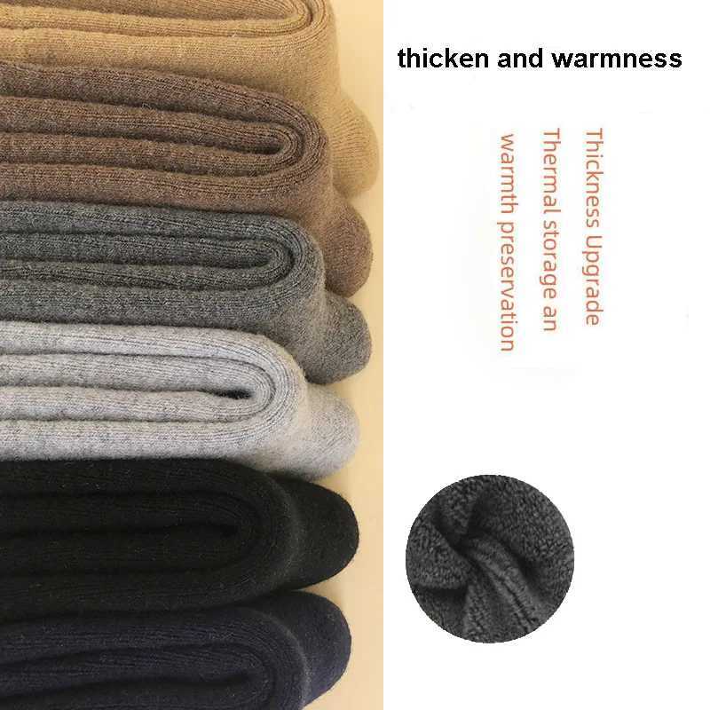 High Quality Cashmere Socks Long Winter Thicken Wool Thermal Socks for Men Women Solid Color Mid Calf Warm Sock Hosiery Man GiftXJ241019