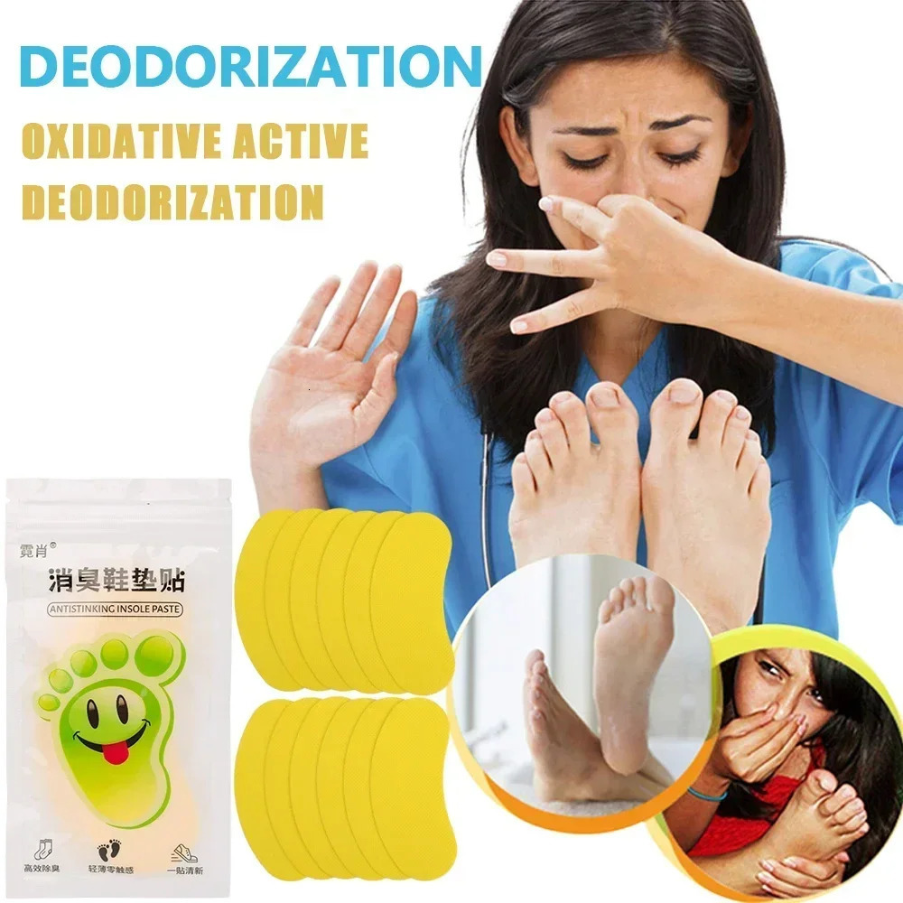 1260pcs Shoes Odor Remover Deodorant Patch Lemon Athletes Foot Soothing Insole Stickers Antibacterial Antiperspirant Care 241019