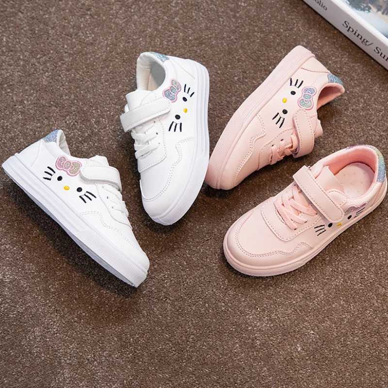 Athletic Outdoor Childrens sports shoes girls sports shoes cute cat shoes girls outdoor sports shoes non slip childrens casual shoes H241019