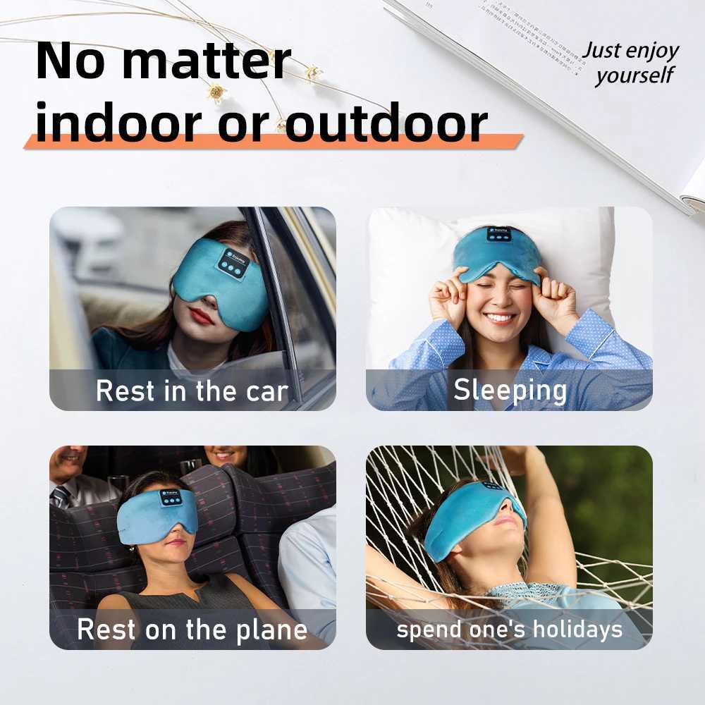 Headset Soft Sleep Mask Bluetooth Wireless Headphones Sleeping Headphones Adjustable Music Eye Mask Silk for Sleeping Meditation Z241019