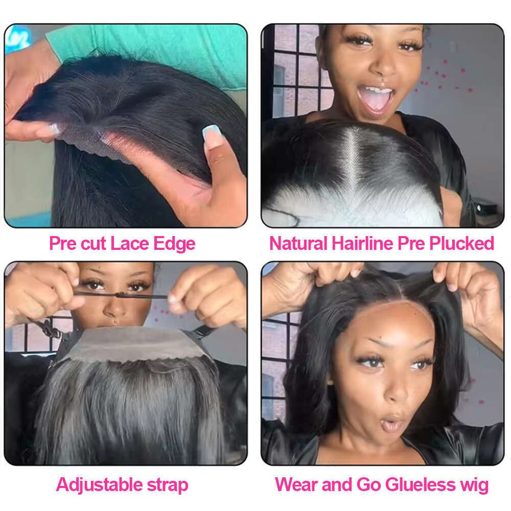 Brazilian Pre Cut Inches Bone Straight x HD Lace Frontal Wig Glueless Closure Ready To Wear Human Hair on Sale