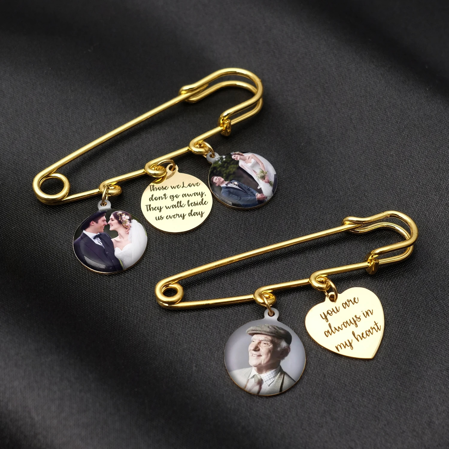 Personalized bride po charm customized po chest po tie nail wedding bouquet pin wedding commemorative gift 241018