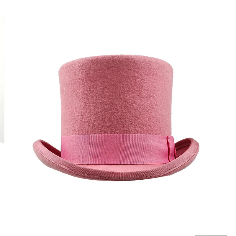 Blue mens and womens hats 100% wool magic hats top-level display mens bowling hats black and red magic hats presidential hats feather accessories 2410