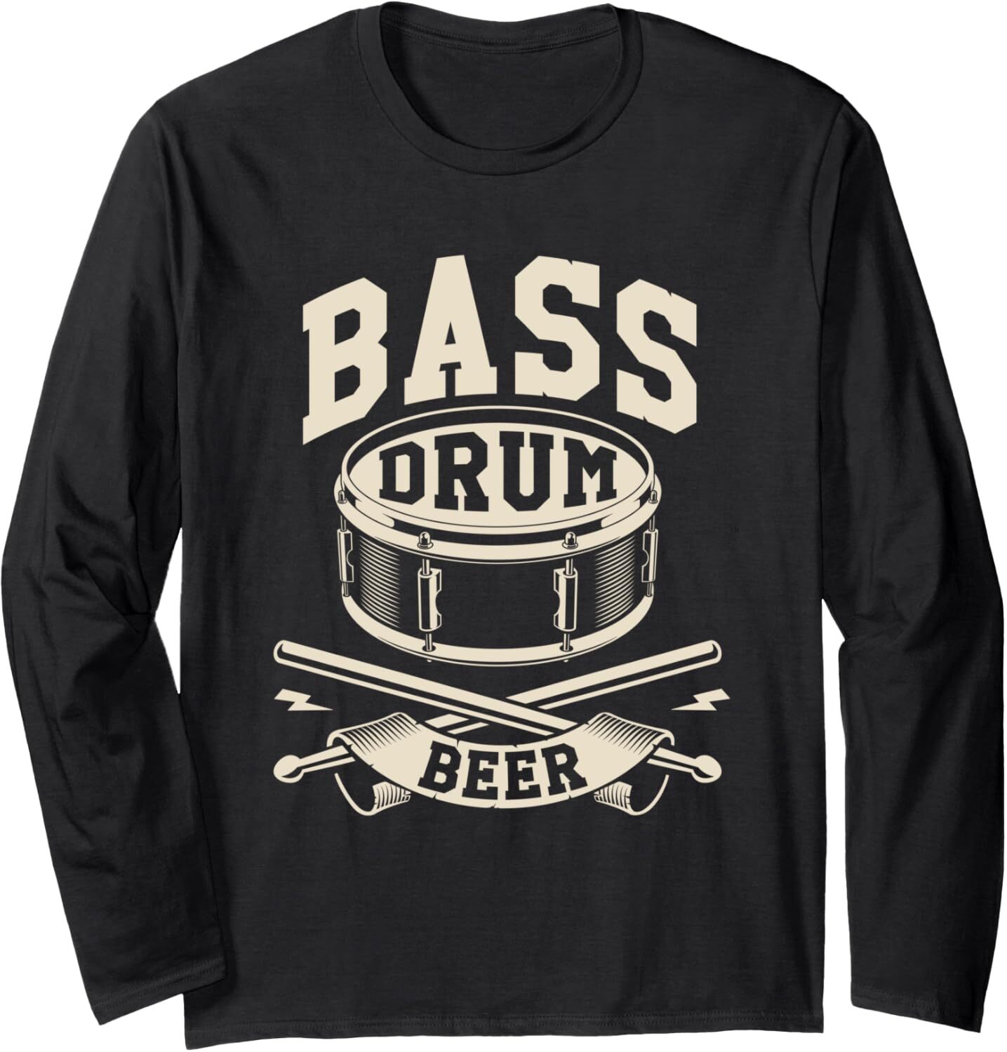 Long Sleeve Shirts for Men sweatshirt Vintage Bass Drums Beer Music Band Gift Musician Drummer Long Sleeve Tee Streetwear Casual tops clothes