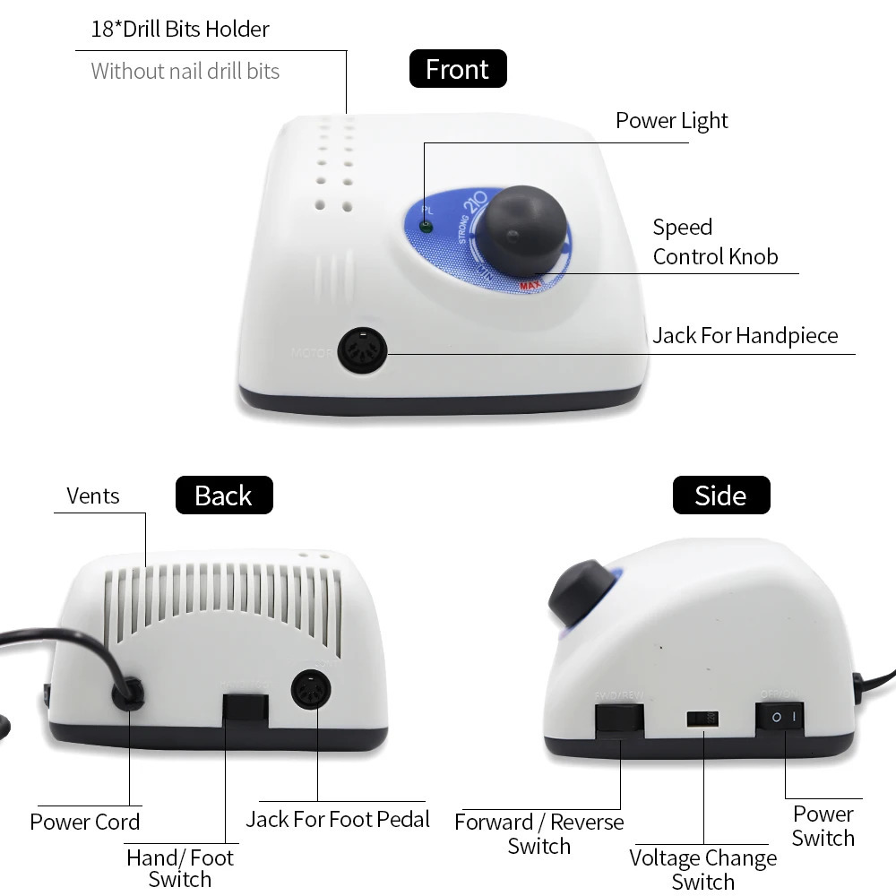 Professional nail machine 65W STRONG 210 micro host version 40000 RPM powerful 105L electric nail drill polishing machine 241007