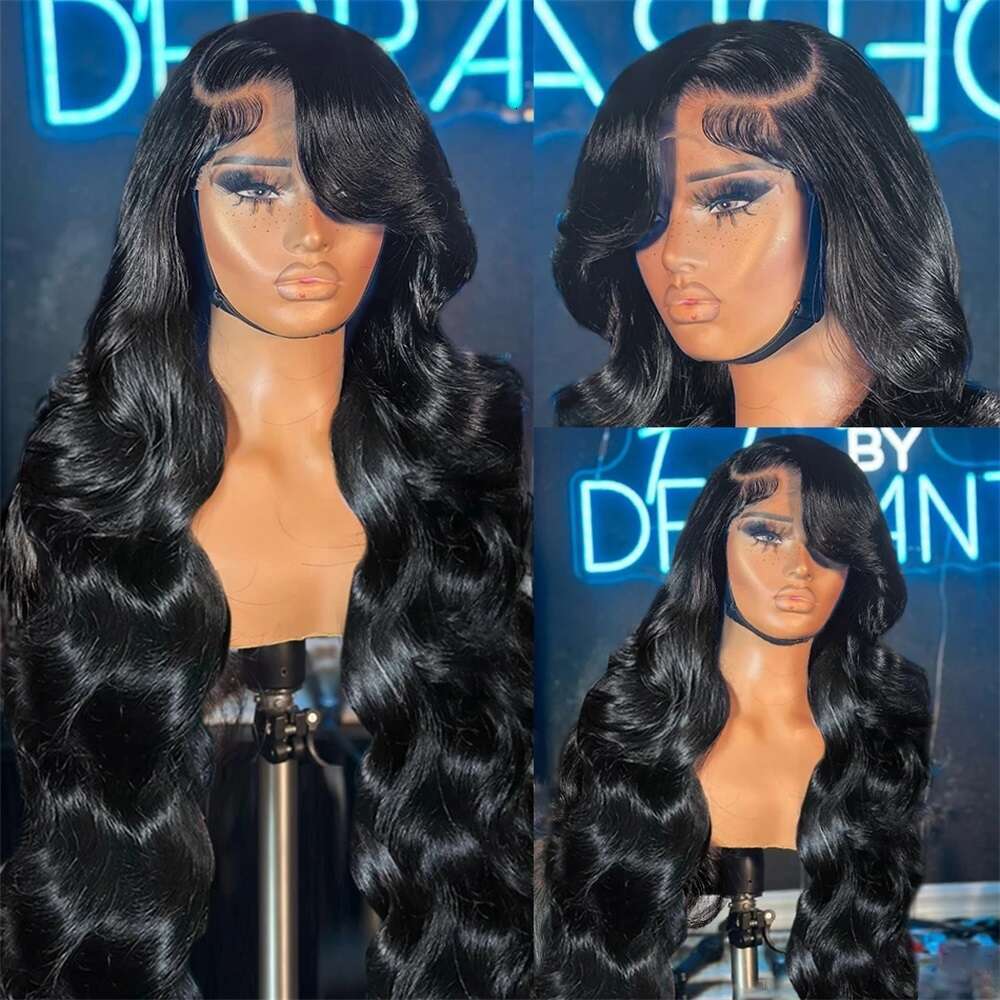 Lace Frontal x Wig Brazilian Body Wave Transparent Front Human Hair Wigs Pre Plucked Closure For Women s