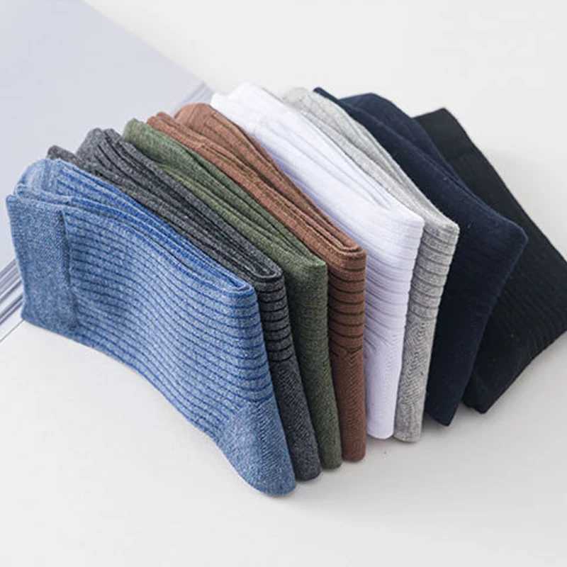 5 Pairs Business Man Short Socks Crew Classic Striped Cotton Solid Breathable Elastic Endurable Party Dress Socks GentlemanXJ241019