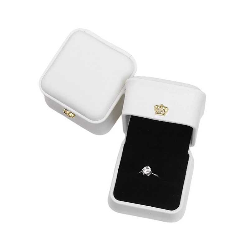 High quality square wedding PU earrings ring box amazing engagement party earrings jewelry display gift box W241019