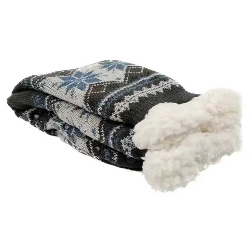 Mens Fluffy Sock Thermal Winter Warm Short Soft Non Slip Floor Fuzzy Fleece Plush Grip Sleeping Slipper Sock Male Christmas GiftXJ241019