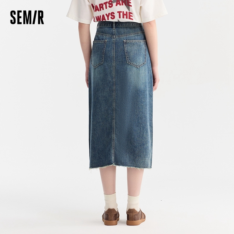Semir Denim Skirt Summer 2024 New Arrival With High Slit And Straight-Cut Design Skirts For Women
