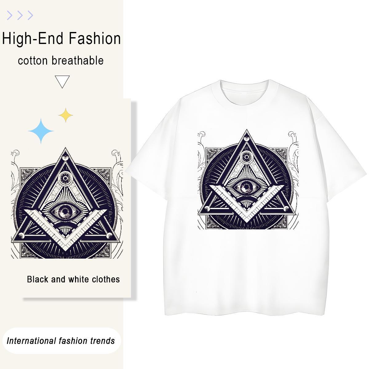 TOP Quality T Shirt For Woman 230g 100% Cotton Breathable Short Sleeve High Street Hip Hop eye of the devil Women Tshirts Free Shipping Plus Size Cart
