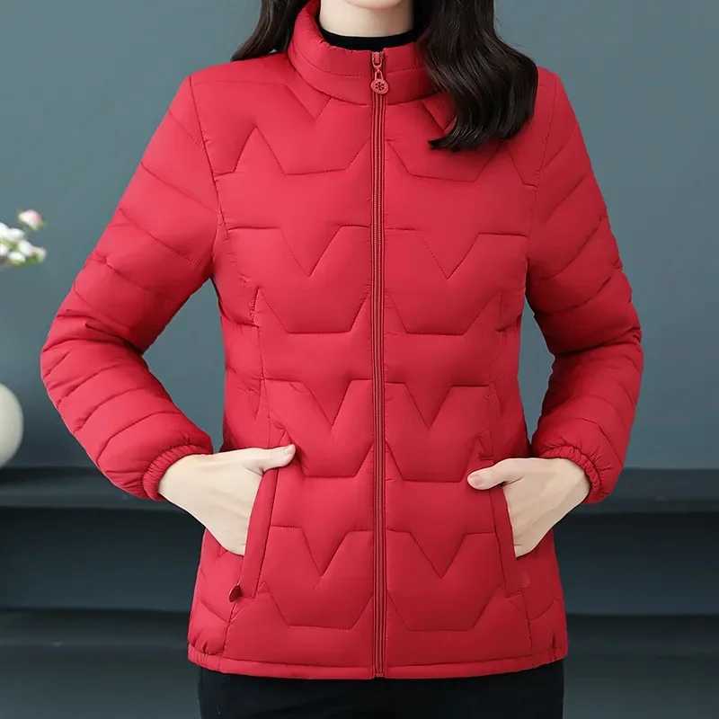2024 New Fashion Women Down Cotton Jacket Autumn Winter Stand Collar Long Sleeve Warm Coat Female Parka New Chaquetas Para MujerX241019