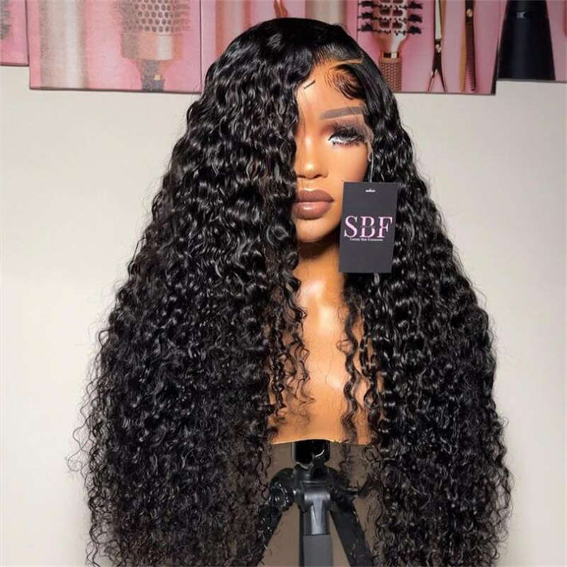 inch Natural Deep Density Glueless Kinky Curly Long Black Lace Front Wigs For Women Babyhair PrePlucked Daily