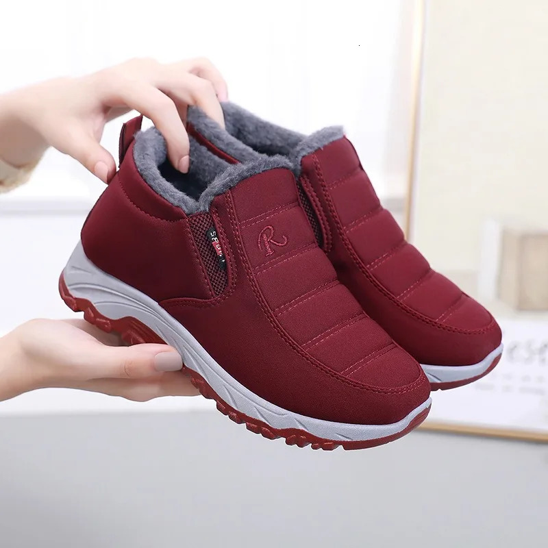 Womens boots unisex winter shoes womens waterproof snow boots womens sliding shoes plush shoes mens ankles Botas 241018