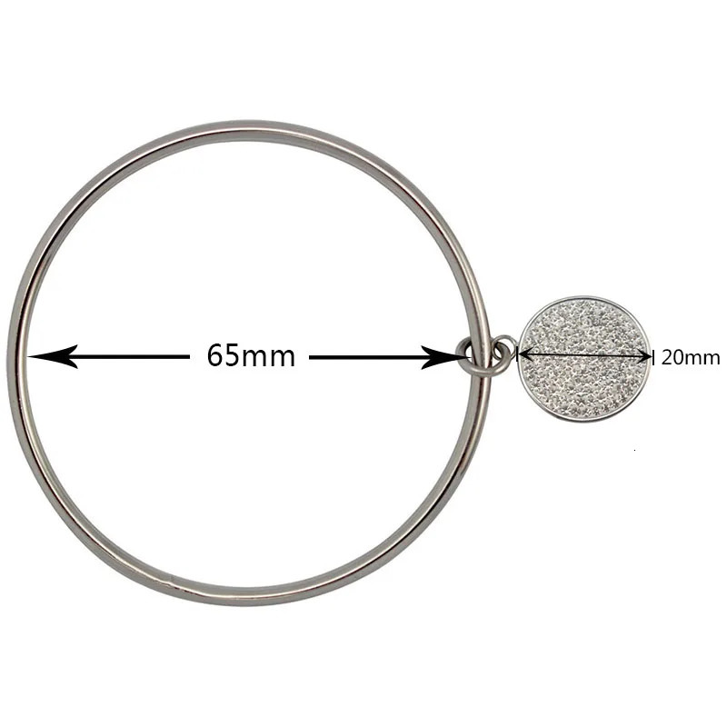 Round pendant cuff bracelet metal 70/65/60mm inner diameter bracelet womens open bracelet 241007