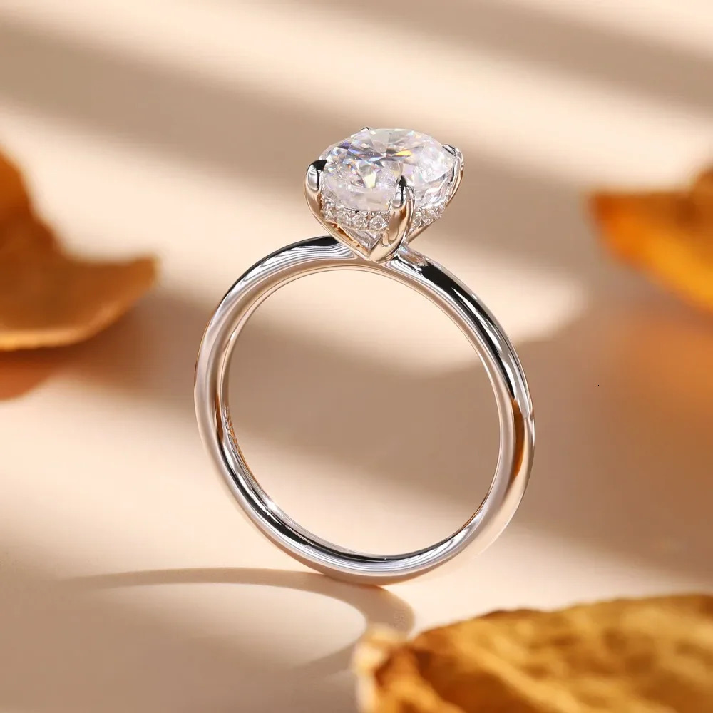 Female engagement ring card ring 925 sterling silver 1-3ct oval cut D color VVSI laboratory diamond ring jewelry 241007