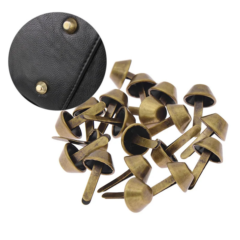 20pcs 12mm Luggage Hardware Base Decorative Twolegged Fork Nails Manual Metal Bag Bottom Nail Foot DIY Accessories 241017
