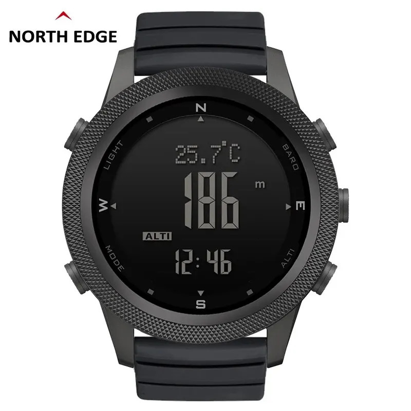 North EDGE APACHE46 Mens Digital Watch Outdoor Sports Running Swimming Altimeter Barometer Compass WR50M 241009