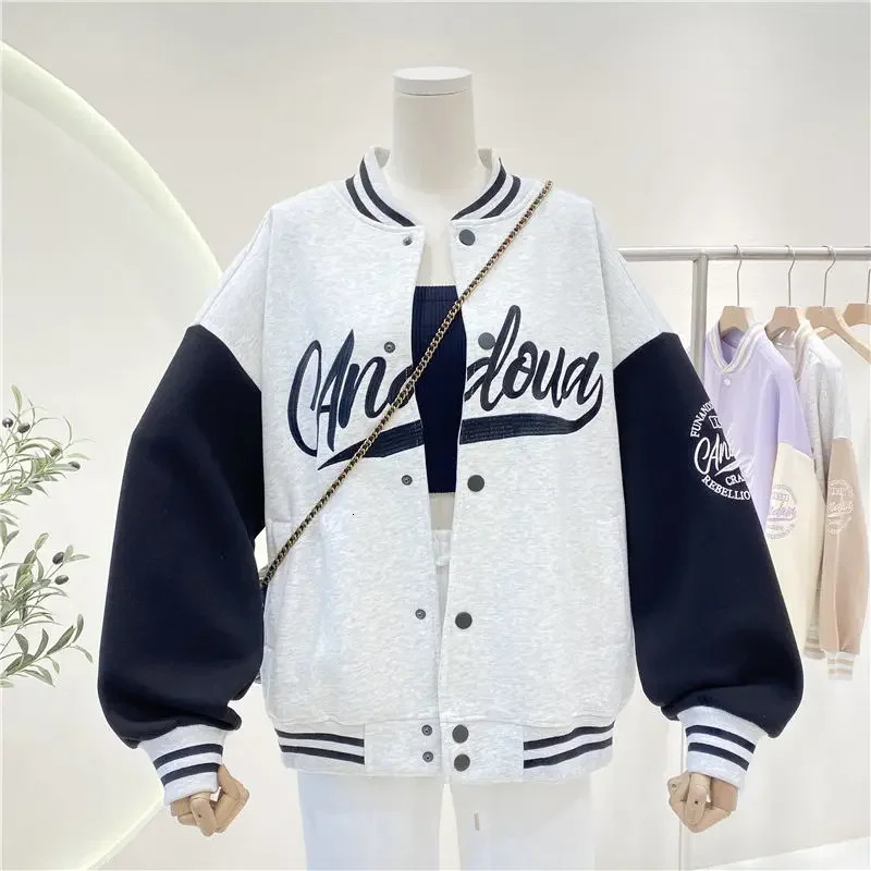 Retro loose embroidered jacket womens spring and summer thin baseball uniform American shirt Ins tidal clothing 241019