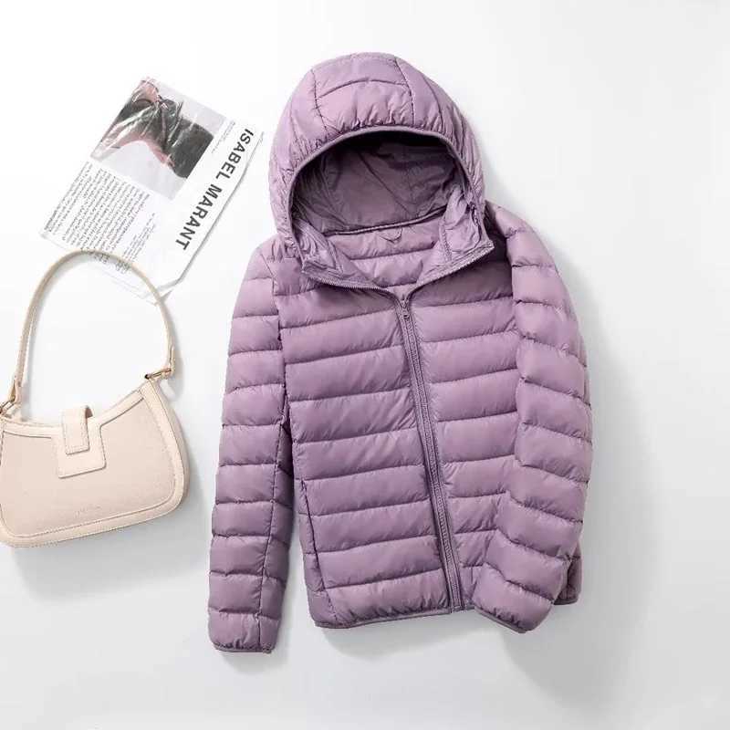 26 Colors Purple Women Jackets 2023 New Spring Winter White Duck Down Warm Ultra Lightweight Packable Puffer Coats Female ParkasX241019