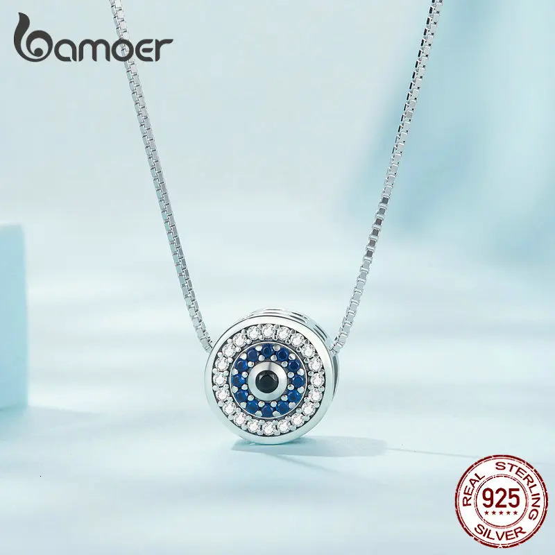 100% 925 sterling silver blue crystal necklace lucky eye necklace womens birthday gift exquisite jewelry 241018